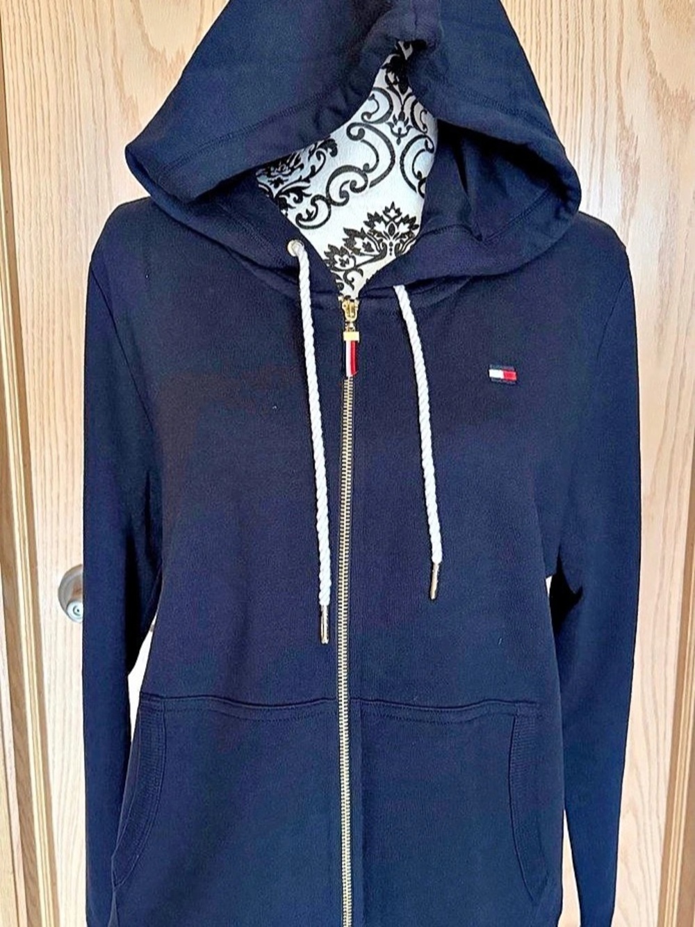 Tommy Hilfiger Flag Logo Full-Zip Hoodie in Blue